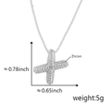 Silver 18K plated hip hop cross pendant with zircons, 0.78 inch height, weighing 5g - Alphabet X Pendant Only (Without Chain)