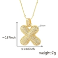 Collana dorata con ciondolo lettera X impreziosita da zirconi brillanti e catena - X Solo Pendente (Senza Catena) (18) / Oro