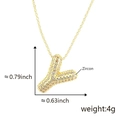 Bubble initial letter L pendant necklace in 18k gold plated copper with shiny zircons - Alphabet Y Pendant Only (Without Chain)