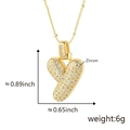 Collana dorata con pendente lettera Y in zircone, misura 0,89 per 0,65 pollici - Y Solo Pendente (Senza Catena) (18) / Oro