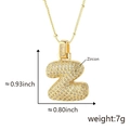 Collana dorata con ciondolo a lettera Z stile palloncino e pavé di zirconi luccicanti - Z Solo Pendente (Senza Catena) (18) / Oro