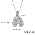 Collana con pendente lettera A a bolla in argento e zirconi per donna con zirconi luminosi - A Solo Pendente (Senza Catena) (18) / Argento