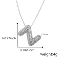 Silver balloon letter L pendant necklace with zircon stones 0.77 x 0.61 inch - Alphabet Z Pendant Only (Without Chain)