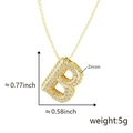 Bubble letter B pendant necklace in gold finish with micro-paved sparkling zircon stones - Alphabet B Pendant Only (Without Chain)