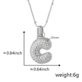 Collana con ciondolo lettera C argento impreziosita da pietre in zircone lucide - C Solo Pendente (Senza Catena) (18) / Argento
