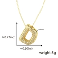 Bubble letter D pendant necklace in 18k gold plated copper with shiny zircons - Alphabet D Pendant Only (Without Chain)