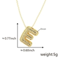 Gold bubble letter E pendant necklace with clear zircons, 0.77x0.60 inch size, 5g weight - Alphabet E Pendant Only (Without Chain)