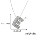 Silver iced-out letter E bubble pendant with zircon stones on an O-chain necklace - Alphabet E Pendant Only (Without Chain)
