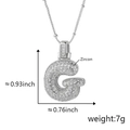 Collana con ciondolo a lettera G in argento con zirconi e dettagli delle misure - G Solo Pendente (Senza Catena) (18) / Argento