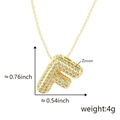 Bubble letter F necklace with 18k gold plating and micro-set cubic zirconia stones - Alphabet F Pendant Only (Without Chain)
