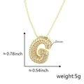 Golden 18k copper balloon letter G pendant necklace with cubic zircon pave setting - Alphabet G Pendant Only (Without Chain)