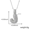 Collana con ciondolo a lettera J in argento con pavé di zirconi scintillanti - J Solo Pendente (Senza Catena) (18) / Argento