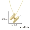 Golden balloon letter H pendant necklace with micro-pave zircons and 18k copper plating - Alphabet H Pendant Only (Without Chain)