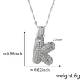 Collana con pendente lettera K in zircone argento con dimensioni e peso dettagliati - K Solo Pendente (Senza Catena) (18) / Argento