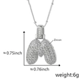 Collana argento con ciondolo a lettera M in zirconi, misura 0,75 pollici e peso 6 grammi - M Solo Pendente (Senza Catena) (18) / Argento