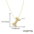 Golden balloon letter I pendant necklace with cubic zircon pavé for a hip hop style - Alphabet I Pendant Only (Without Chain)
