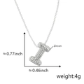 Silver-plated letter I balloon pendant necklace with pavé zircon and dimensions details - Alphabet I Pendant Only (Without Chain)