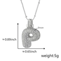 Collana con lettera P in argento con pavé di zirconi e sottile catena a maglie - P Solo Pendente (Senza Catena) (18) / Argento