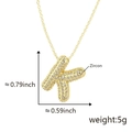 Golden balloon letter K pendant necklace with pave-set zircons for a hip-hop style - Alphabet K Pendant Only (Without Chain)