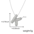 Bubble letter R pendant necklace in silver finish with pavé zircon stones - Alphabet K Pendant Only (Without Chain)