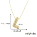 18k gold plated bubble letter L pendant necklace with zircon stones and sizing info - Alphabet L Pendant Only (Without Chain)
