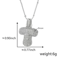 Collana d'argento con pendente a lettera T e zirconi scintillanti su catenina - T Solo Pendente (Senza Catena) (18) / Argento