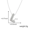 Silver balloon letter L pendant necklace with zircon stones and size specifications - Alphabet L Pendant Only (Without Chain)