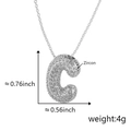 Silver balloon letter C pendant with sparkling zircons and detailed dimensions - Alphabet C Pendant Only (Without Chain)