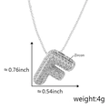 Silver balloon letter F pendant necklace with zircons and product dimensions - Alphabet F Pendant Only (Without Chain)