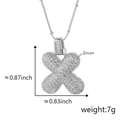 Collana con pendente a forma di X in zircone argento con dettagli su misure e peso - X Solo Pendente (Senza Catena) (18) / Argento