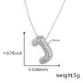 Silver 18k plated bubble letter J pendant necklace with zircon stones in hip hop style - Alphabet J Pendant Only (Without Chain)