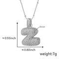 Collana in argento con ciondolo lettera Z e zirconi scintillanti su catena sottile - Z Solo Pendente (Senza Catena) (18) / Argento