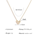 Detail showing 18K gold-plated stainless steel necklace with white shell heart pendant - Asymmetric Heart Shell (SN23010601)
