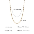 Collana a catena in acciaio inossidabile placcata oro 18K PVD con lunghezza regolabile - Catena a Maglie Oliva Minimalista (SN21101602)