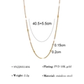 Collana in acciaio inossidabile placcato oro 18K PVD con specifiche di peso 2,2g - Collana Sottile con Accenti Ovali (SN22031404)