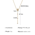 Collier en Y en acier inoxydable plaqué or 18K PVD avec pendentif tournesol et longue pampille - Style Zircon Étoilé Tournesol (SN23080402)