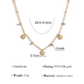 Gouden roestvrijstalen zonnehalsketting met zirkonia hangers en een 18K PVD-goudlaagje - Zon Stijl Ketting (SN030130)