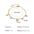 Verstelbare roestvrijstalen armband met 18K goud PVD-plating en kristallen waterdruppel - Waterdruppel Strass Armband (SB040120)