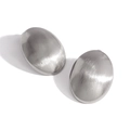 Minimalist oval earrings with a brushed matte silver finish and modern geometric design - Silver Brushed Ellipse (SE010225-S)