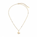 Collana minimalista multistrato in acciaio inossidabile dorato con pendente a farfalla - Stile Farfalla Satinata (N876-Oro)