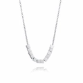 Détail du collier industriel minimaliste avec pendentifs perles cubiques brossées - Style de Perles Cubiques (N884-Argent)