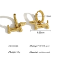 Golden dachshund pendant hoop earrings made of PVD 18K gold plated stainless steel - Dachshund Pendant Earrings (SE010524)