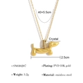 Golden Dachshund pendant necklace with crystals and 18K gold PVD plating - Dachshund Pendant Necklace (SN030207)