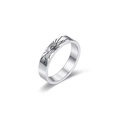 Anello largo minimalista in acciaio inossidabile argento con motivo di sole e onde - US 7 / Anello del Sole (R160)