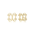 Detailansicht der vergoldeten hohlen Buchstaben X Ohrstecker mit Spiegelreflexion - Gold-X