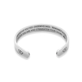 Polished stainless steel C-shaped cuff bangle with engraved inspirational sister quote - Sister Style / Steel