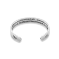 Adjustable silver stainless steel C-shaped cuff bracelet with heart detail and engraving - Granddaughter Style (GRANDDAUGHTER) / Steel