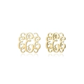 Elegante goldene Ohrstecker mit künstlerischem Hohlmuster und poliertem Glanzfinish - Gold-E