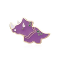 Cute purple triceratops enamel pin in titanium steel with gold edges for bags - Purple Cartoon Triceratops (CL42)