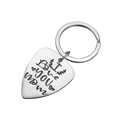 Portachiavi plettro in argento lucido con incisione I Love You Mom per la mamma - 25mm*32mm*2mm / Color Acciaio